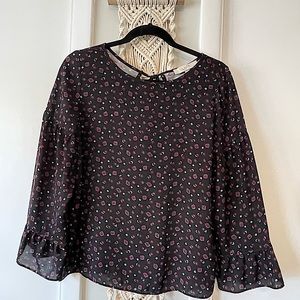 Black Floral Blouse